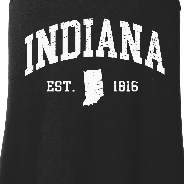 Indiana Est. 1816 Distressed Worn Design Classic Ladies Essential Tank