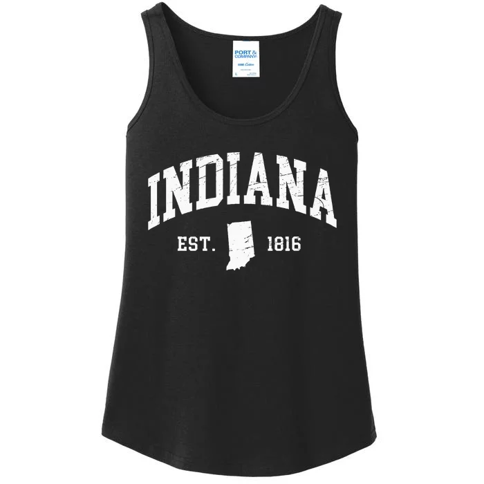 Indiana Est. 1816 Distressed Worn Design Classic Ladies Essential Tank