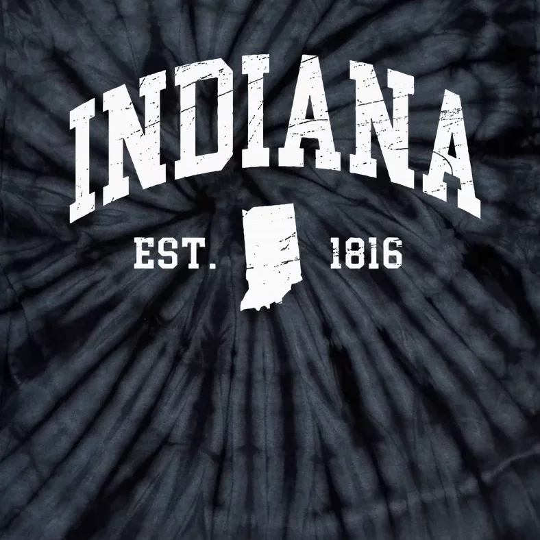 Indiana Est. 1816 Distressed Worn Design Classic Tie-Dye T-Shirt