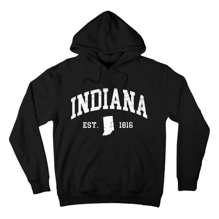 Indiana Est. 1816 Distressed Worn Design Classic Tall Hoodie