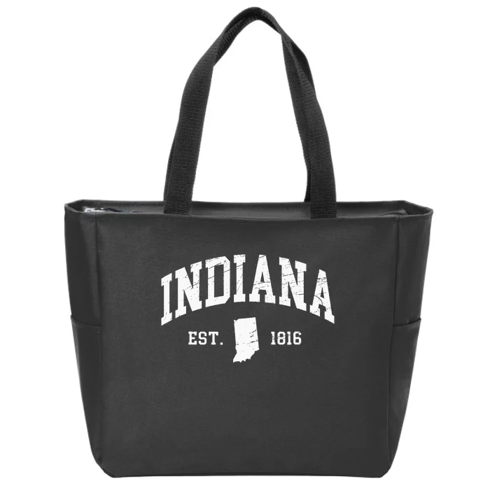 Indiana Est. 1816 Distressed Worn Design Classic Zip Tote Bag