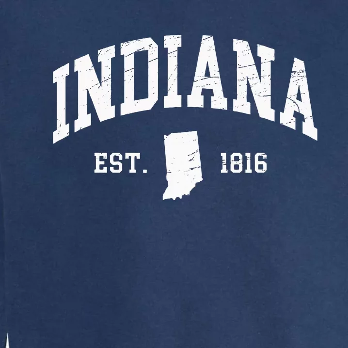 Indiana Est. 1816 Distressed Worn Design Classic Garment-Dyed Sweatshirt