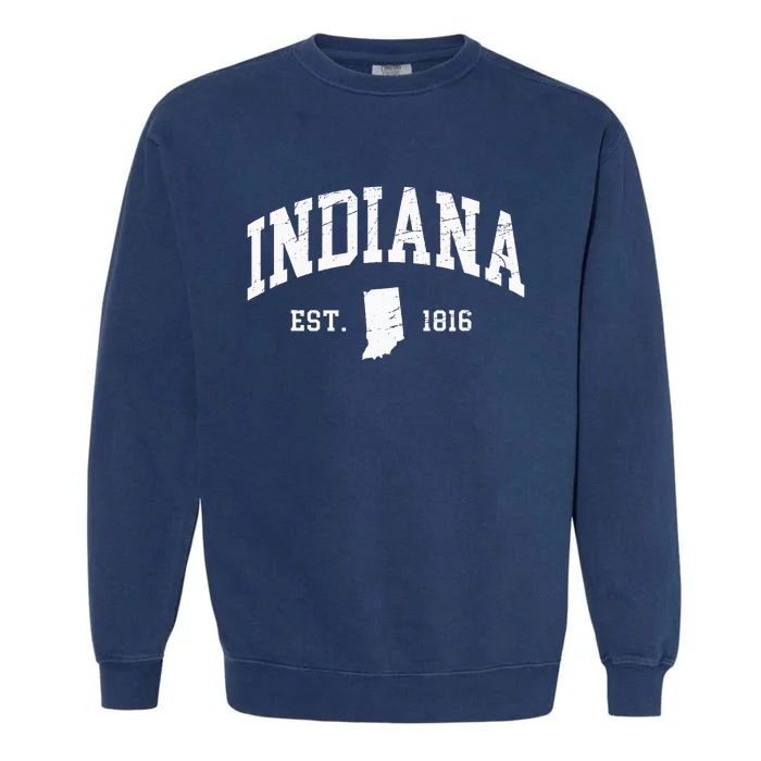 Indiana Est. 1816 Distressed Worn Design Classic Garment-Dyed Sweatshirt