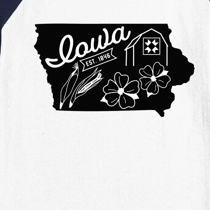 Iowa Est 1846 Iowa Map Iowa Lover Heaven Country Baseball Sleeve Shirt