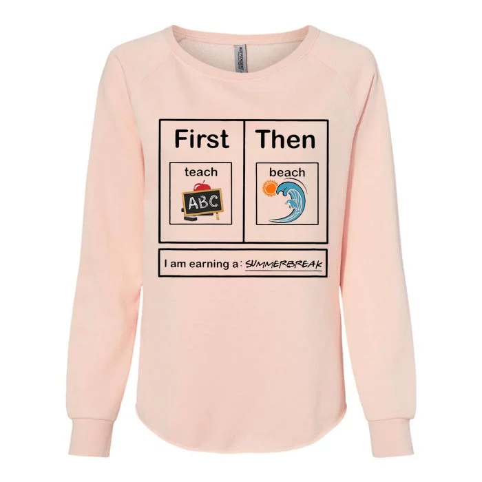 Iam Earning A Summerbreak First Teach Then Beach For Teacher Womens California Wash Sweatshirt