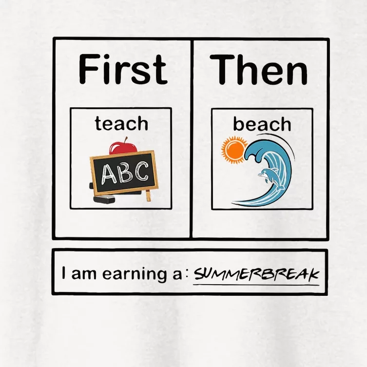 Iam Earning A Summerbreak First Teach Then Beach For Teacher Women's Crop Top Tee