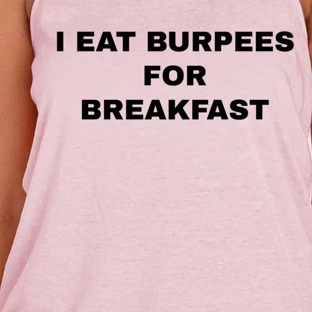 I Eat Burpees For Breakfast Gift Women's Knotted Racerback Tank