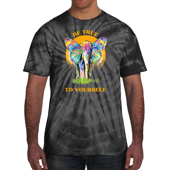 Inspirational Elephant Butterfly Motivational Saying Tie-Dye T-Shirt