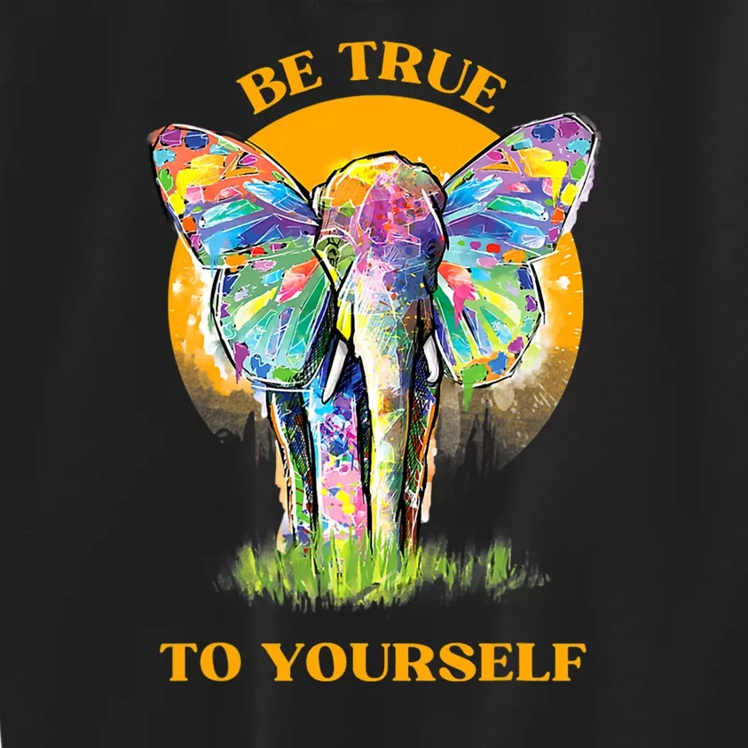 Inspirational Elephant Butterfly Motivational Saying Kids Sweatshirt