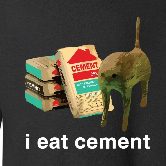 I Eat Cement Cursed Cat Funny Oddly Specific Dank Meme Toddler Sweatshirt