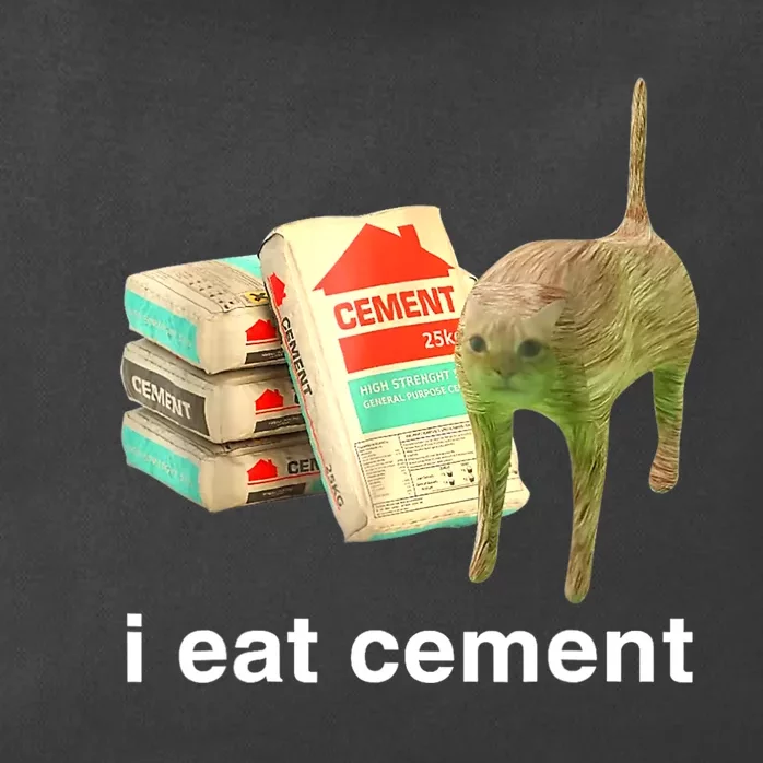 I Eat Cement Cursed Cat Funny Oddly Specific Dank Meme Zip Tote Bag