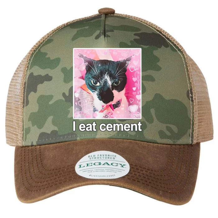 I Eat Cement Cat Funny Cat Legacy Tie Dye Trucker Hat