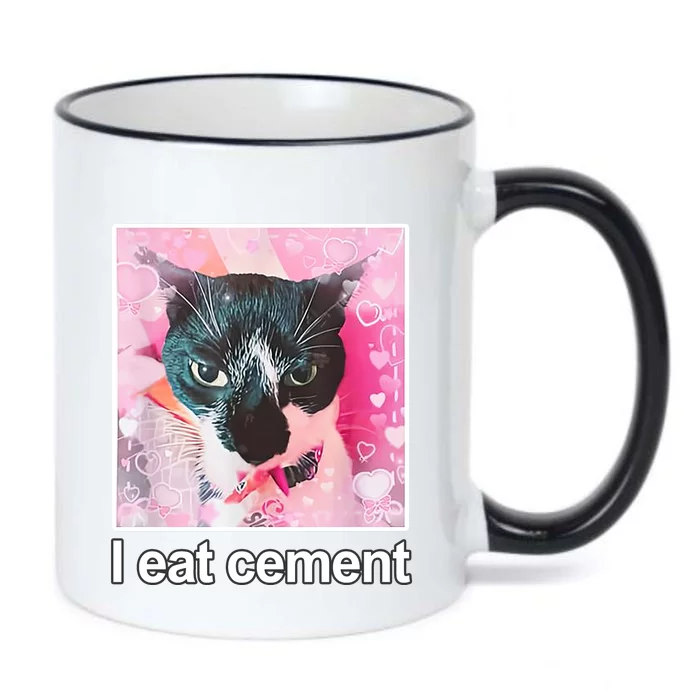 I Eat Cement Cat Funny Cat Black Color Changing Mug