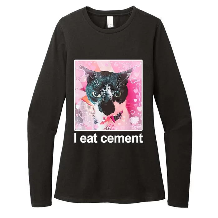 I Eat Cement Cat Funny Cat Womens CVC Long Sleeve Shirt