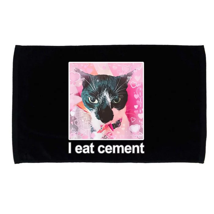 I Eat Cement Cat Funny Cat Microfiber Hand Towel