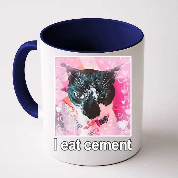 I Eat Cement Cat Funny Cat Front & Back Coffee Mug