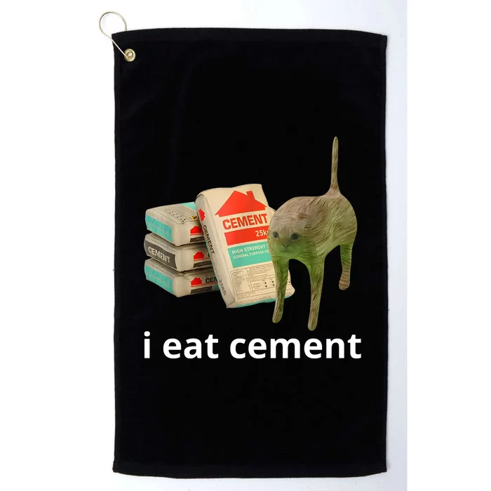 I Eat Cement Cursed Cat Funny Oddly Specific Meme Platinum Collection Golf Towel