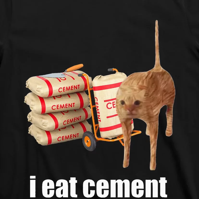 I Eat Cement Cursed Cat Funny Oddly Specific Weird T-Shirt