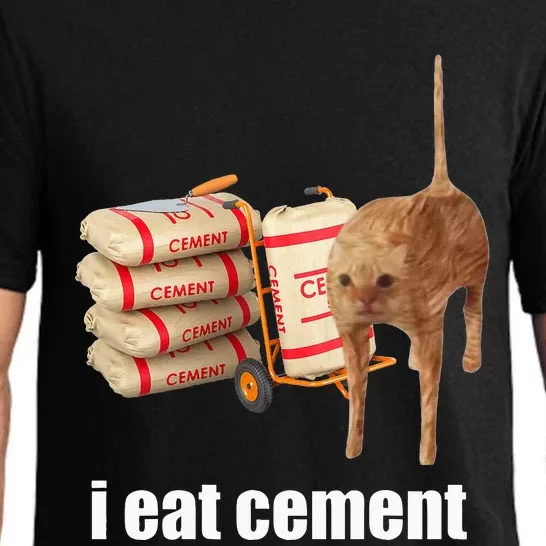 I Eat Cement Cursed Cat Funny Oddly Specific Weird Pajama Set