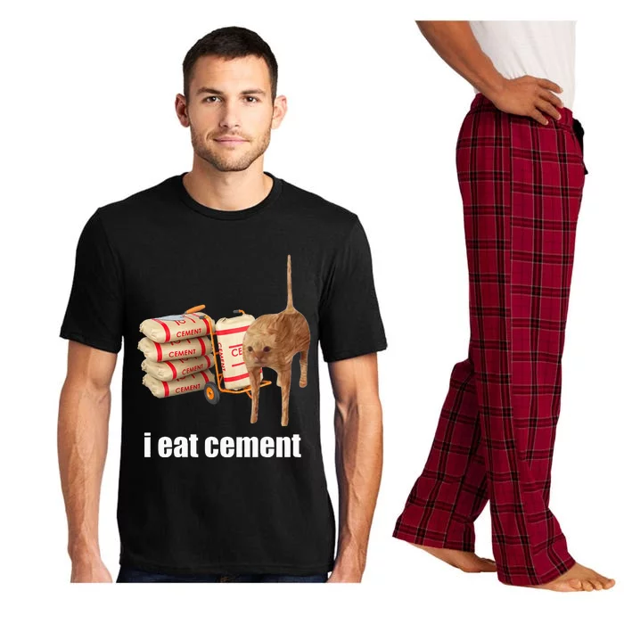 I Eat Cement Cursed Cat Funny Oddly Specific Weird Pajama Set