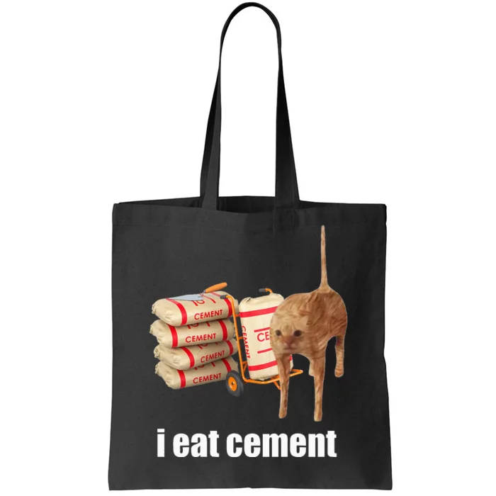 I Eat Cement Cursed Cat Funny Oddly Specific Weird Tote Bag