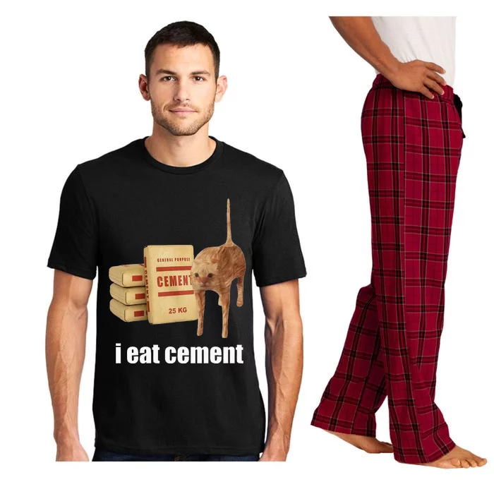 I Eat Cement Cursed Cat Funny Oddly Specific Weird Pajama Set