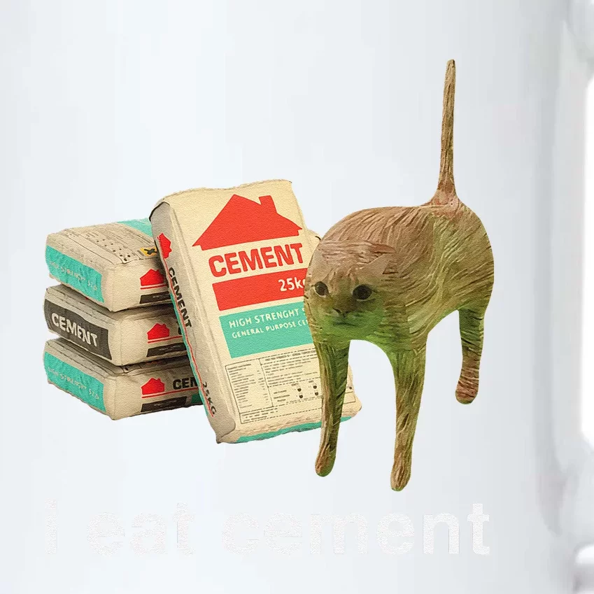 I Eat Cement Cursed Cat Funny Oddly Specific Dank Meme Black Color Changing Mug