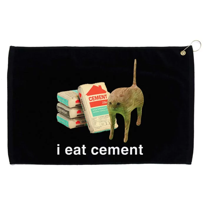 I Eat Cement Cursed Cat Funny Oddly Specific Dank Meme Grommeted Golf Towel