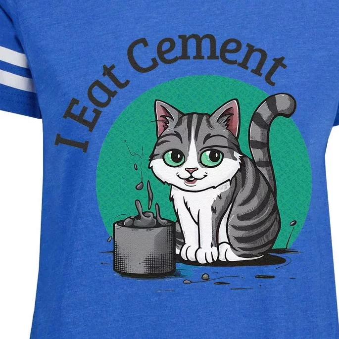 I Eat Cement Cursed Cat Funny Oddly Specific Dank Meme Enza Ladies Jersey Football T-Shirt