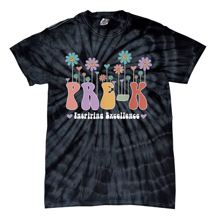 Inspiring Excellence Cute Daisies PreK Teacher PreKinder Tie-Dye T-Shirt