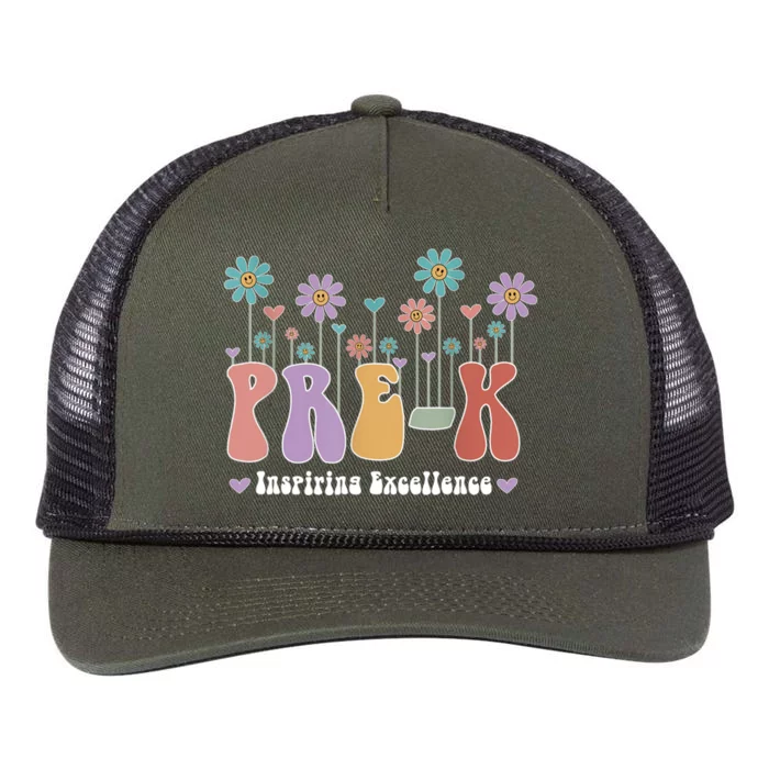 Inspiring Excellence Cute Daisies PreK Teacher PreKinder Retro Rope Trucker Hat Cap