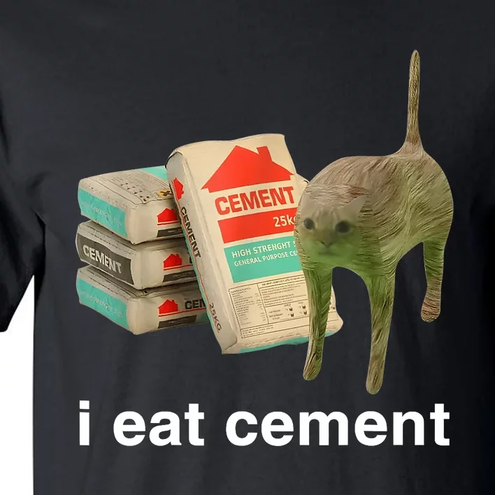 I Eat Cement Cursed Cat Funny Oddly Specific Meme Tall T-Shirt