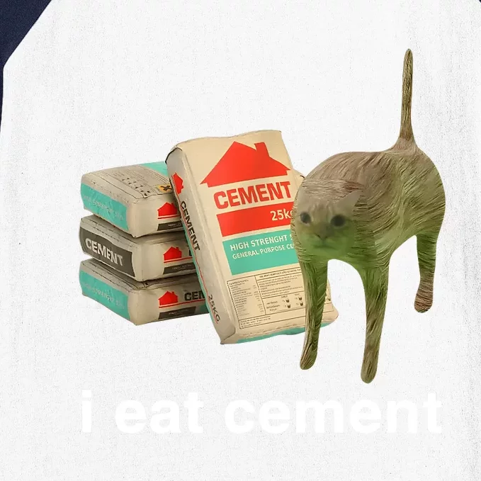 I Eat Cement Cursed Cat Funny Oddly Specific Meme Baseball Sleeve Shirt