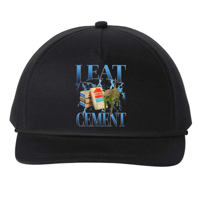 I Eat Cement Cursed Cat Oddly Specific Snapback Five-Panel Rope Hat