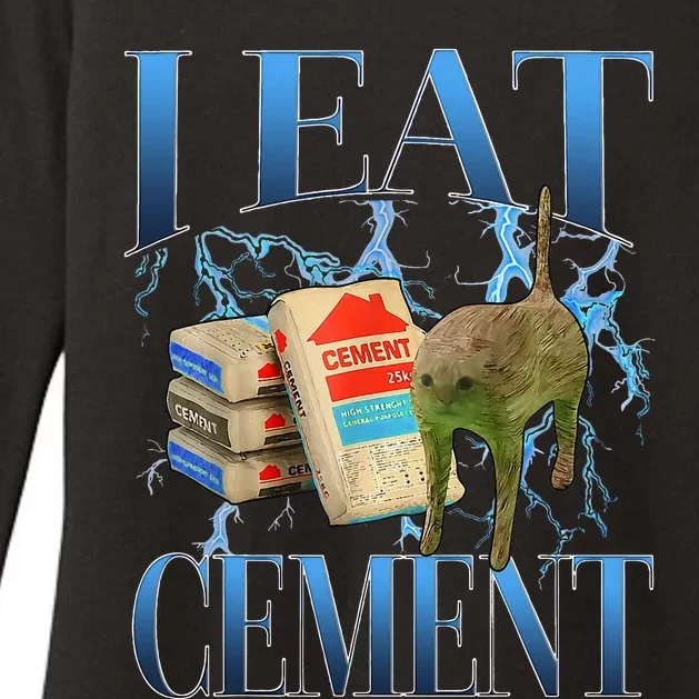 I Eat Cement Cursed Cat Oddly Specific Womens CVC Long Sleeve Shirt