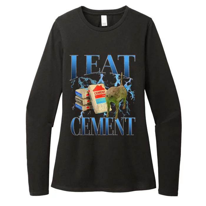 I Eat Cement Cursed Cat Oddly Specific Womens CVC Long Sleeve Shirt