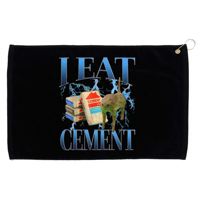 I Eat Cement Cursed Cat Oddly Specific Grommeted Golf Towel