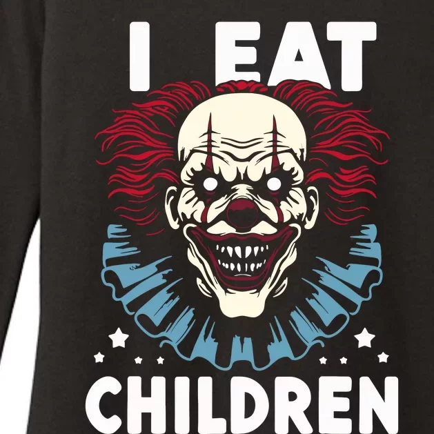 I Eat Children Scary Halloween Adult Humor Evil Clown Womens CVC Long Sleeve Shirt