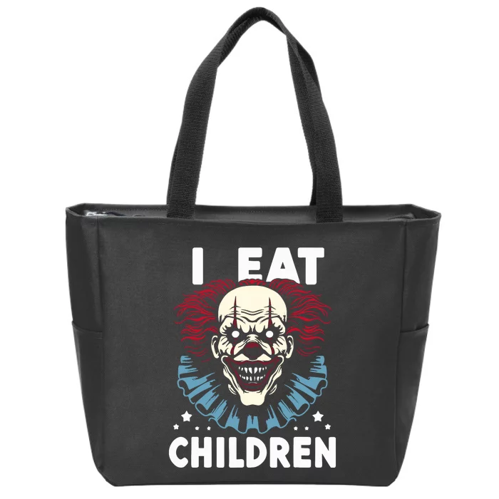 I Eat Children Scary Halloween Adult Humor Evil Clown Zip Tote Bag