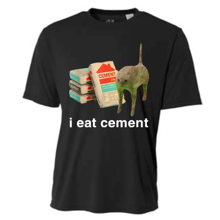 I Eat Cement Cursed Cat Cooling Performance Crew T-Shirt