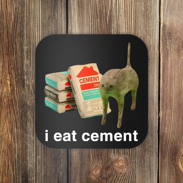 I Eat Cement Cursed Cat Coaster