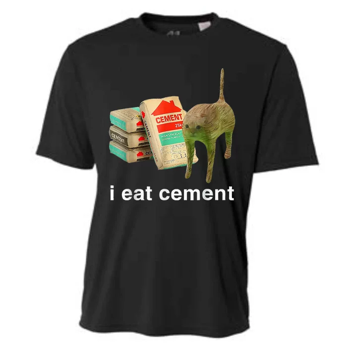 I Eat Cement Cursed Cat Specific Dank Cooling Performance Crew T-Shirt