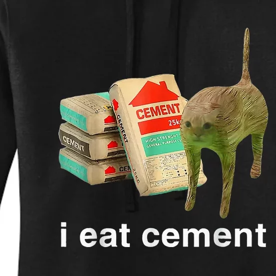 I Eat Cement Cursed Cat Specific Dank Women's Pullover Hoodie