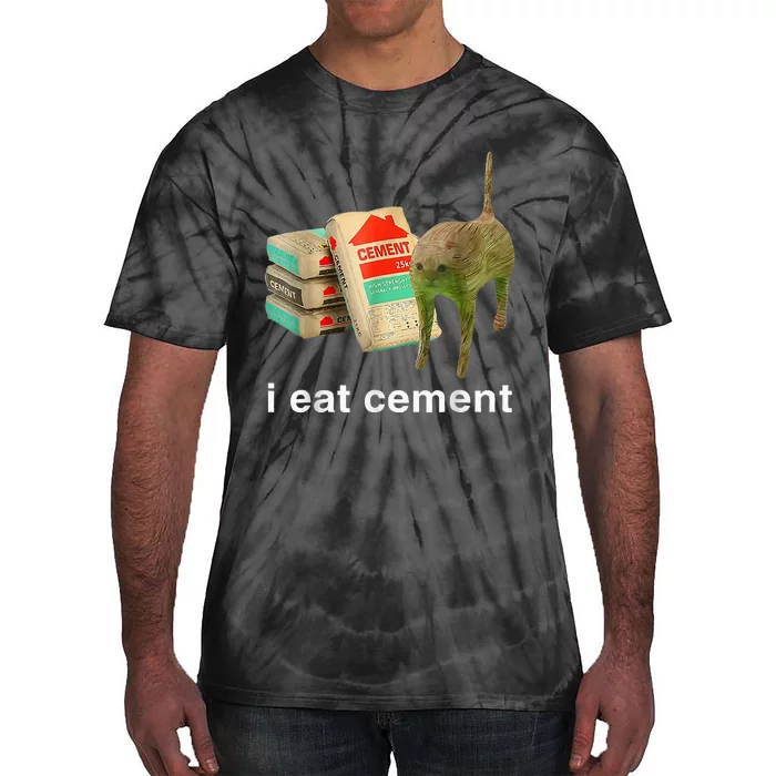 I Eat Cement Cursed Cat Specific Dank Tie-Dye T-Shirt