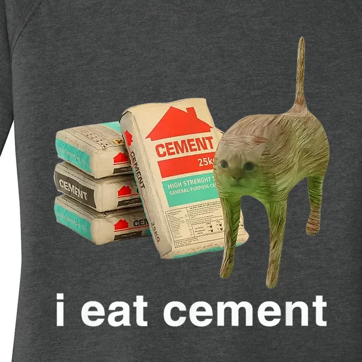 I Eat Cement Cursed Cat Funny Oddly Specific Meme Women's Perfect Tri Tunic Long Sleeve Shirt