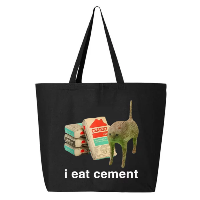 I Eat Cement Cursed Cat Funny Oddly Specific Meme 25L Jumbo Tote