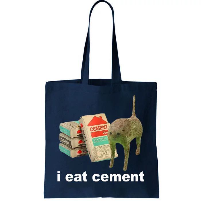 I Eat Cement Cursed Cat Funny Tote Bag