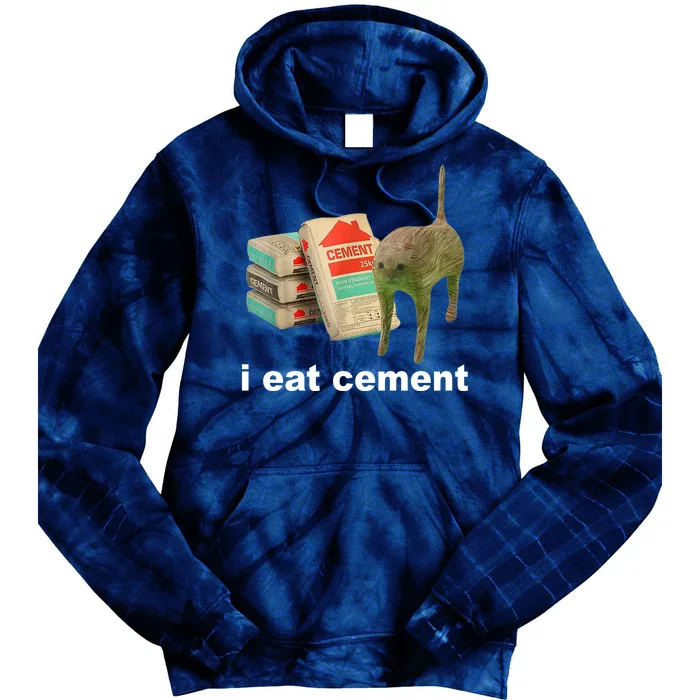 I Eat Cement Cursed Cat Funny Tie Dye Hoodie