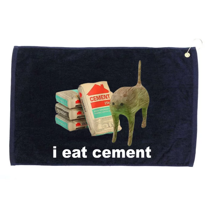 I Eat Cement Cursed Cat Funny Grommeted Golf Towel