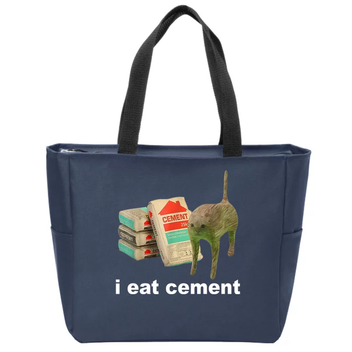 I Eat Cement Cursed Cat Funny Zip Tote Bag